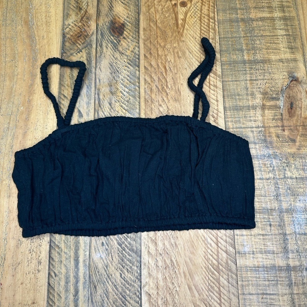 Madewell Women's Lightestspun Cover-Up Bubble Crop Top‎ Size S